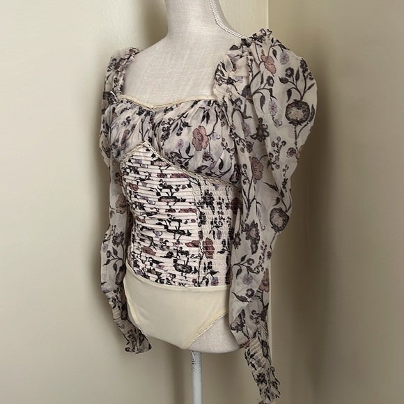 🆕 Free People Brunch Date Chiffon
Thong Bodysuit - Picture 10 of 15